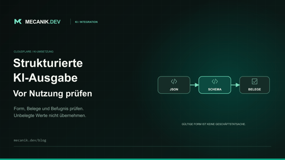 Cloudflare Workers AI Structured Output: Ergebnisse prüfen