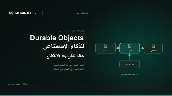 Cloudflare Durable Objects للذكاء الاصطناعي: الحالة والاستعادة