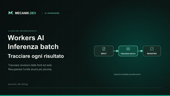 Inferenza batch con Cloudflare Workers AI: processi e recupero