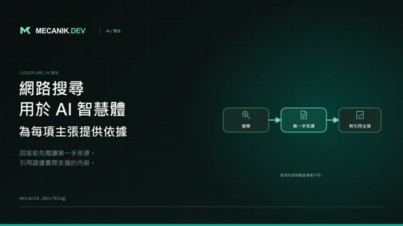 Cloudflare Web Search API 整合：讓智慧體依據來源回答