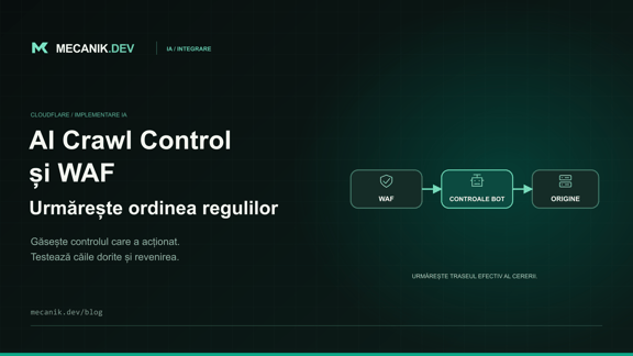 Cloudflare AI Crawl Control și WAF: rezolvarea conflictelor