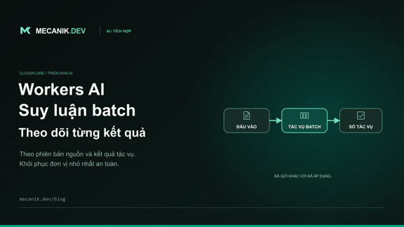 Suy luận batch Cloudflare Workers AI: tác vụ và khôi phục