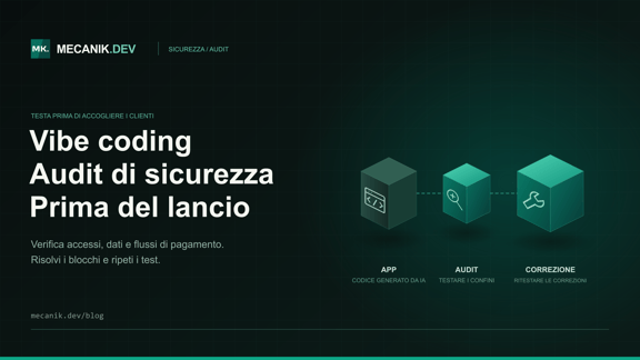Audit di sicurezza del vibe coding: app pronta per i clienti?