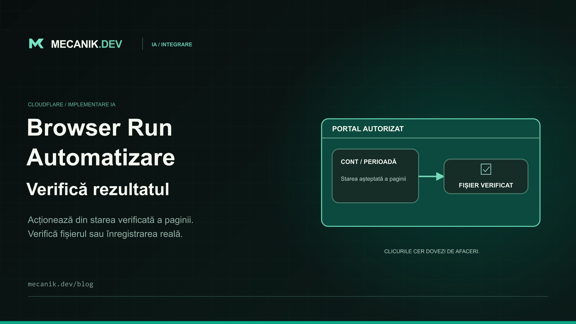 Automatizare cu Cloudflare Browser Run: fluxuri IA fiabile