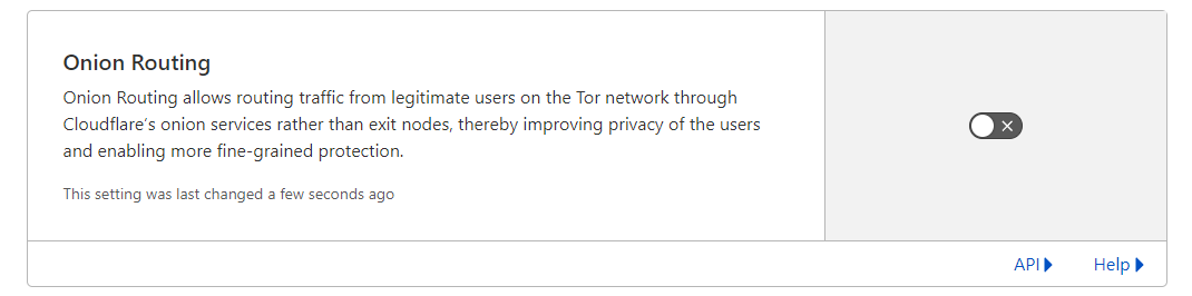 Disable Onion Routing