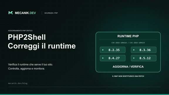 PHP2Shell: il tuo sito PHP è sicuro? Applica la patch
