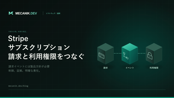 Stripeのサブスクリプション連携：請求と利用権限