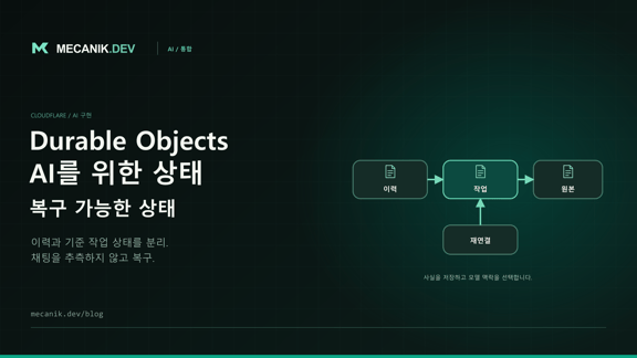 AI용 Cloudflare Durable Objects: 상태와 복구