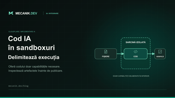 Cloudflare Sandbox: execuție de cod IA, limite și controale