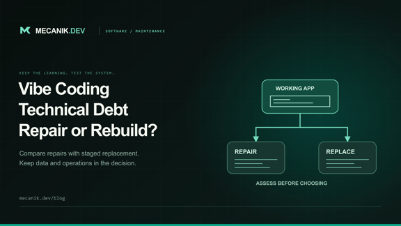 Vibe Coding Technical Debt: Repair or Rebuild Your App?