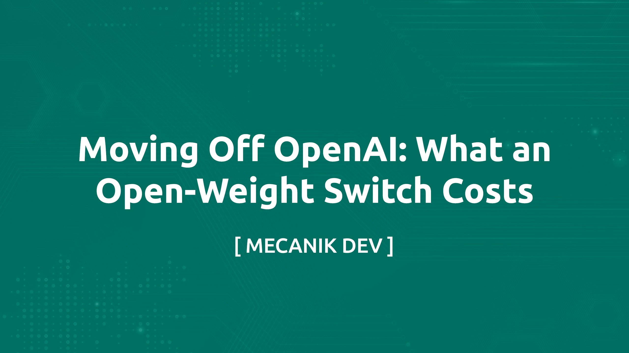 Lasciare OpenAI: quanto costa passare all'open weight