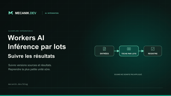 Cloudflare Workers AI Batch Inference : tâches et reprise