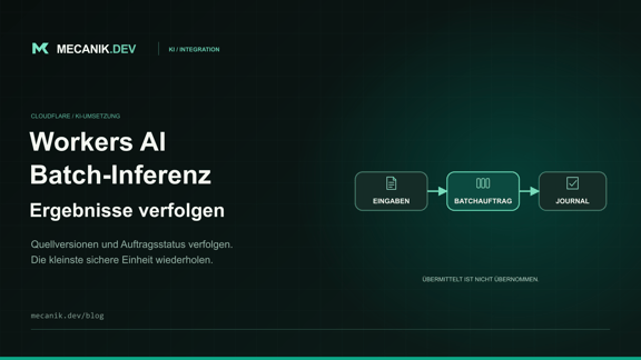 Cloudflare Workers AI Batch Inference: Aufträge und Wiederherstellung