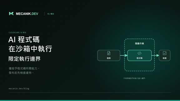 Cloudflare Sandbox AI 程式碼執行：限制與控制