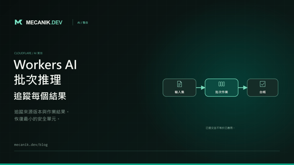 Cloudflare Workers AI 批次推理：作業與恢復