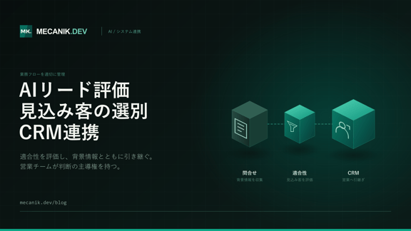 AIリード評価：CRM連携と費用