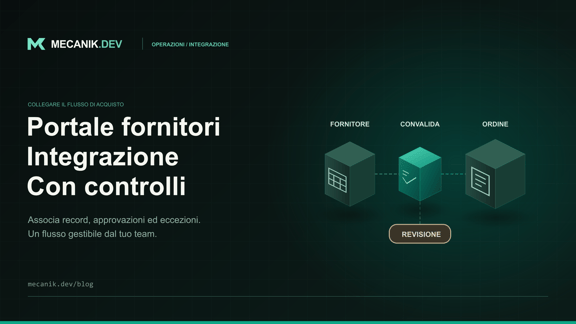 Integrazione del portale fornitori: ambito e costi