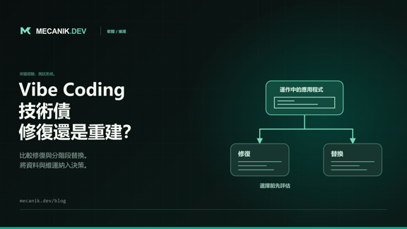 Vibe Coding 技術債：修復還是重建應用程式？