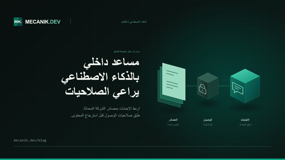 مساعد ذكاء اصطناعي داخلي: الصلاحيات والتكامل والتكلفة