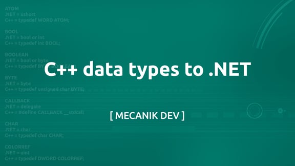 Tipuri de date C++ către .NET