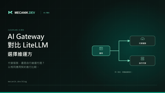Cloudflare AI Gateway 與 LiteLLM：應該執行哪種閘道？