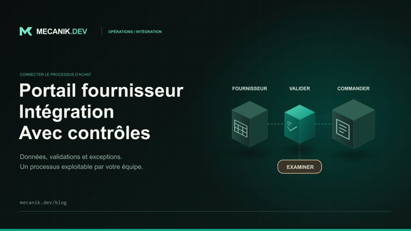 Intégration de portail fournisseur : périmètre et coûts