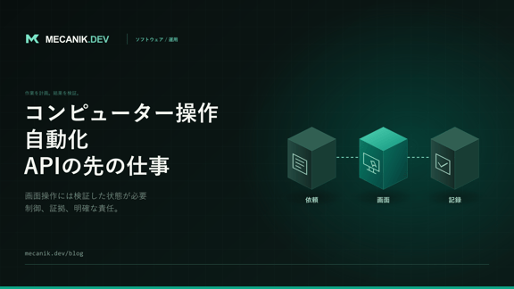 コンピューター操作の自動化：APIのない既存アプリ