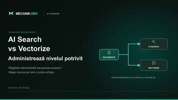 Cloudflare AI Search vs Vectorize: alegerea stivei RAG