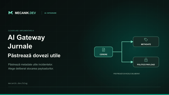 Configurarea jurnalelor Cloudflare AI Gateway: controale
