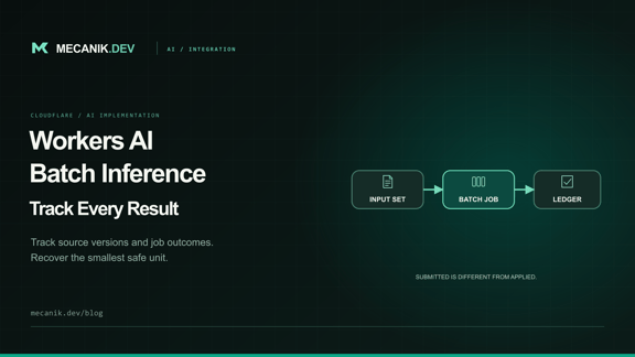 Cloudflare Workers AI Batch Inference: Jobs and Recovery