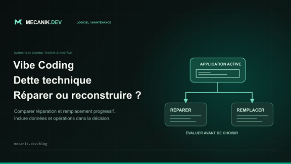 Dette technique du vibe coding : réparer ou reconstruire ?