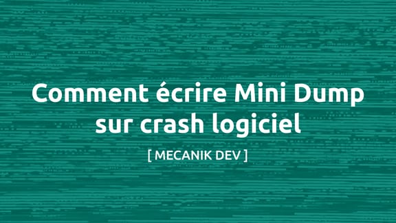 Comment écrire un Mini Dump lors d'un crash logiciel