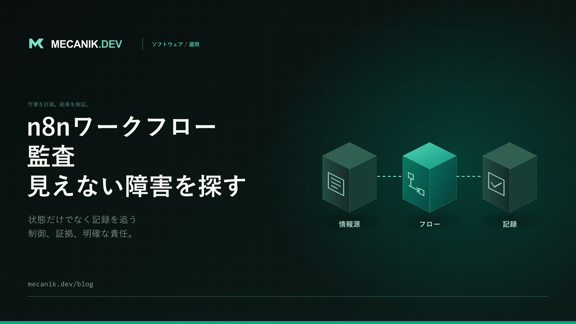 n8nワークフロー監査：見えない業務障害を探す