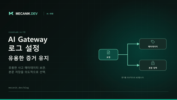 Cloudflare AI Gateway 로그 설정: 제어와 시험