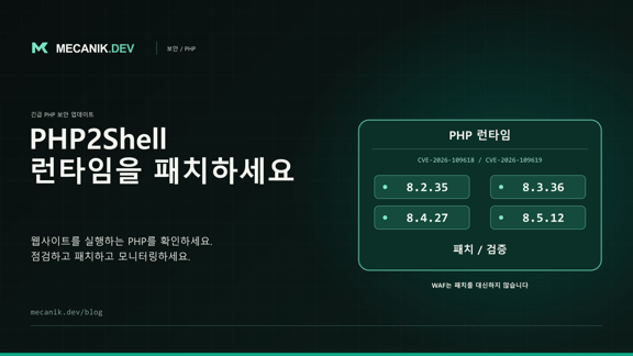 PHP2Shell 익스플로잇: PHP 웹사이트는 안전할까요? 지금 패치하세요