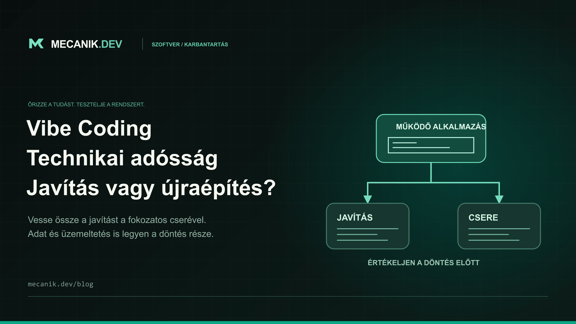 Vibe coding technikai adósság: javítás vagy újraépítés?