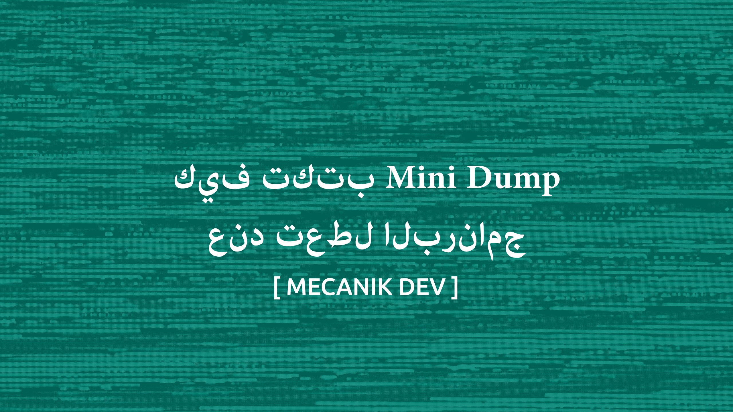 كيف تكتب Mini Dump عند تعطل البرنامج