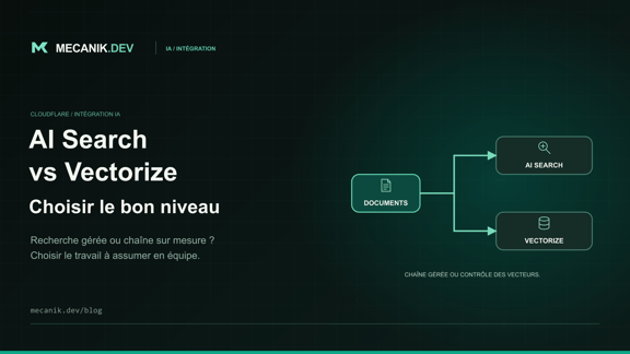 Cloudflare AI Search vs Vectorize : choisir son socle RAG